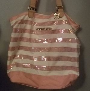 Victoria Secret Pink and White Tote Bag